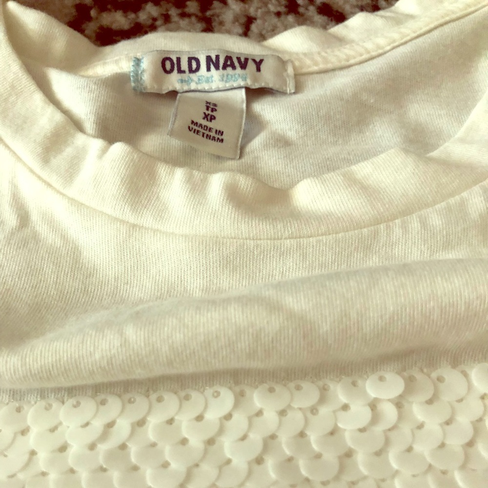 White Sequin Old Navy Top